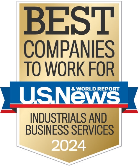 US News & World Report badge for Best Companies to Work for - Industrials and Business Services 2024